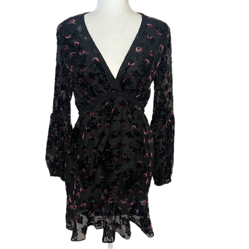 Wayf Sheer Black Burnout Dress. Victorian Steampunk! Size M. Great Condition!!